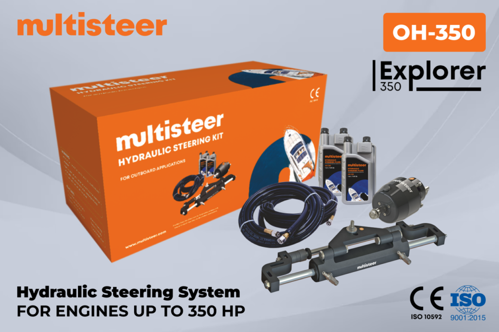 Multisteer Explorer 350 Hydraulic Steering Kit for Outboards upto 350HP