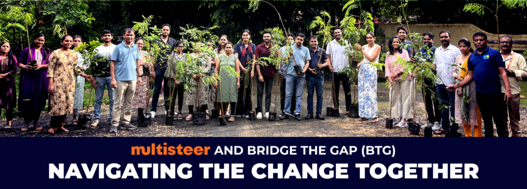 Employees Of Multisteer and Bridge The Gap planting plants together for Greener Future